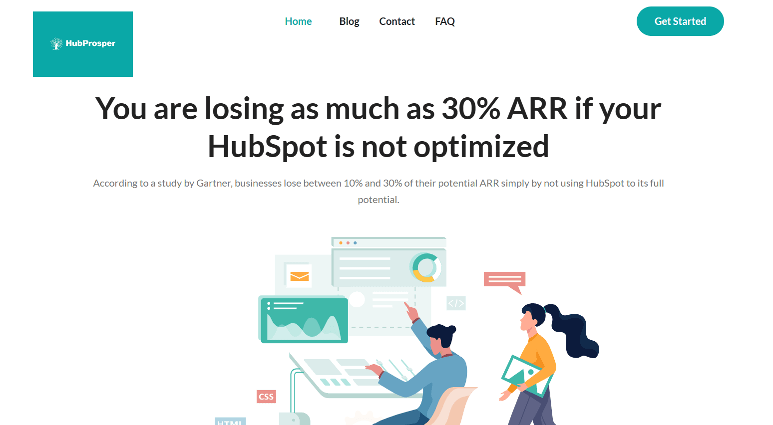 SaaS landing page and blog